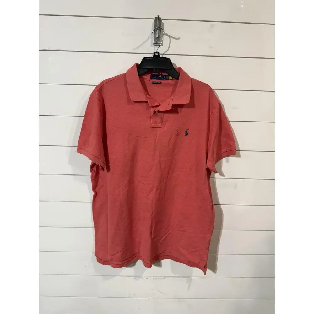 Polo Ralph Lauren Men's Red Slim Fit Mesh Polo XL